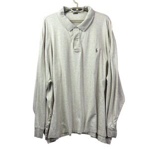 Polo Ralph Lauren Pima Soft Touch Polo Shirt Mens 5XB Cream Rugby Long Sleeve
